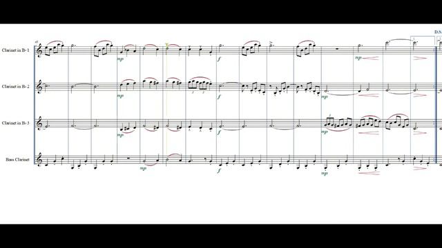 The Godfather Mazurka | Carmen Coppola | for clarinet quartet (scrolling) смотреть онлайн