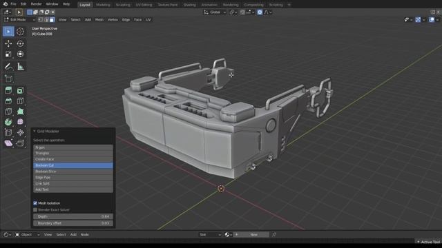 Sci-fi Goggles Speed Modeling - Grid Modeler (blender addon) смотреть онлайн