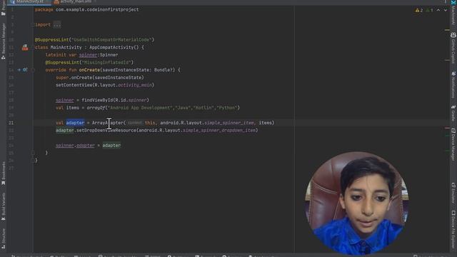 Spinner In Android Kotlin смотреть онлайн