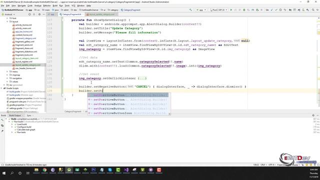 Kotlin Android Tutorial - New Eat It part 33 Server App Update Category смотреть онлайн