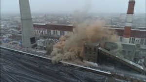 Снос дымовой трубы на ТЭЦ 1 - Радио Звезда Красноярск - 26.03.2020