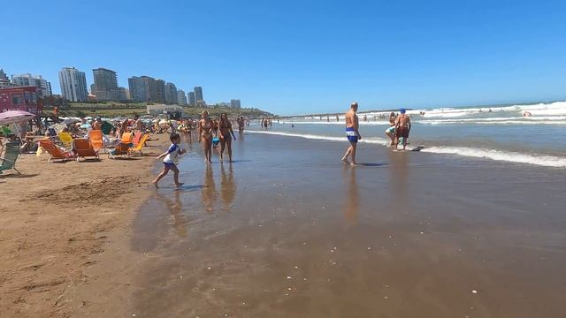 4K Walking Grande Beach Mar Del Plata, Playa Grande Virtual Walking Tour смотреть онлайн