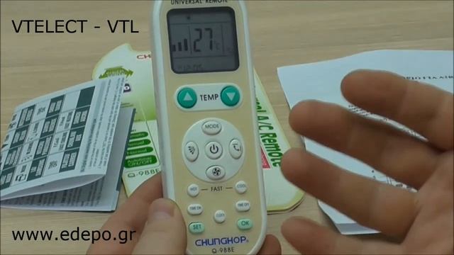 Αντικατάσταση χειριστήριου Air Condition με το UNIVERSAL πολυχειριστήριο Q-988E | VTELECT - VTL