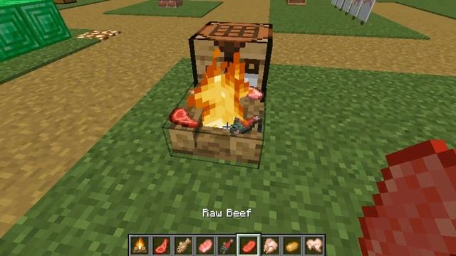 Minecraft 1.14:How to cook food with a campfire смотреть онлайн