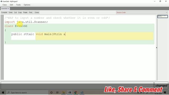#15 - Control Statements - If else - Even Odd Program - BlueJ Software - Java Programming смотреть онлайн