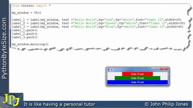 Setting the width of a tkinter label смотреть онлайн