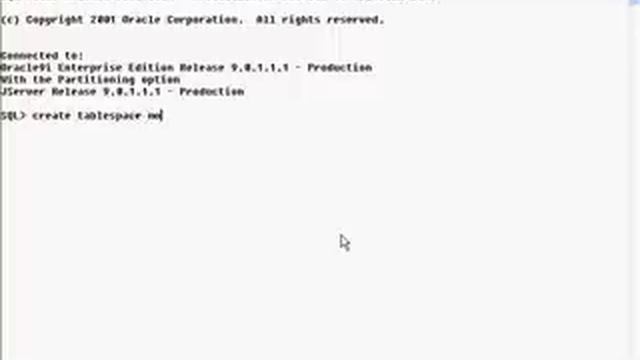 how to create table space in oracle database 9 i смотреть онлайн