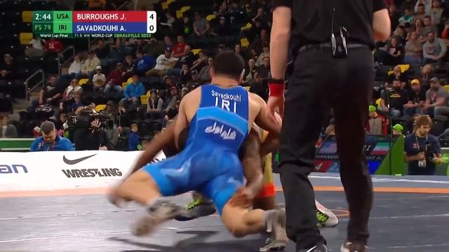 Jordan Burroughs Takes First Ever Loss To An Iranian (Ali Savadkouhi)