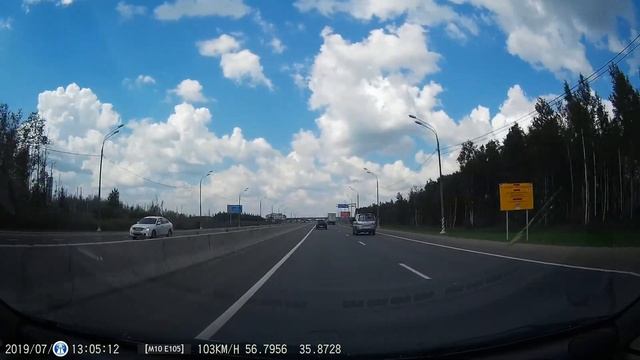 Трасса М10 Е105 Москва - Санкт-Петербург. Часть 2: Клин - Василёво. Лето 2019. смотреть онлайн