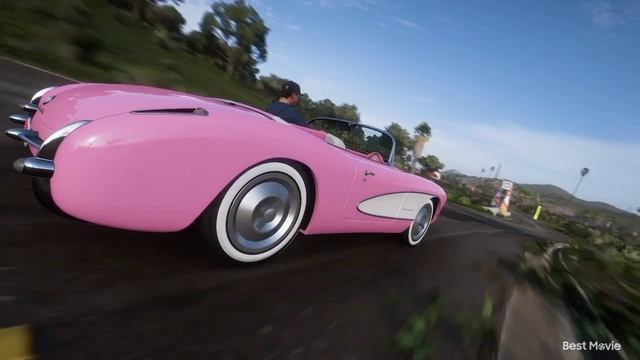 1956 Chevrolet Barbie corvette around HokiHoshi test track Forza horizon 5 (3.06.5) смотреть онлайн