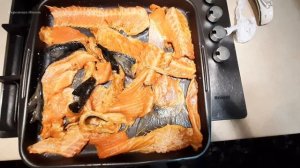 Вкусные запеченные   хребты и брюшки семги  Вкусный получился ужин