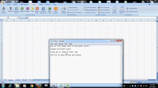how to get todays date in microsoft excel in windows 7 смотреть онлайн