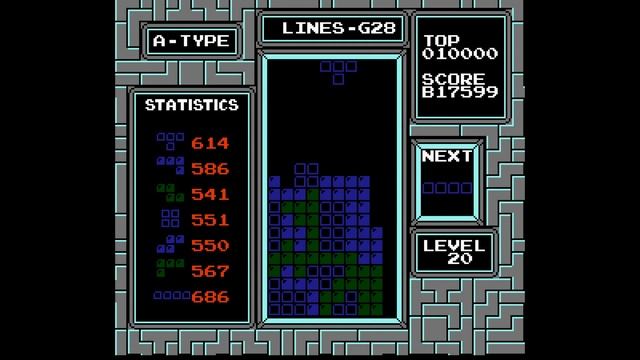 Nes Tetris: level 256 in 1:08:02.97 (TAS) смотреть онлайн