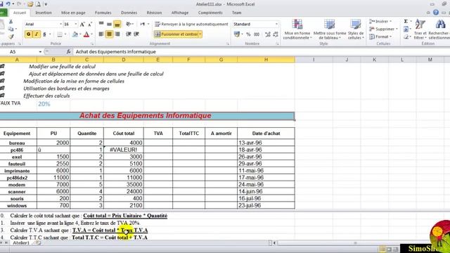 Formation Microsoft Excel 2010 MOS ATELIERS N°1:mise en forma de cellule et fonctions - francais смотреть онлайн