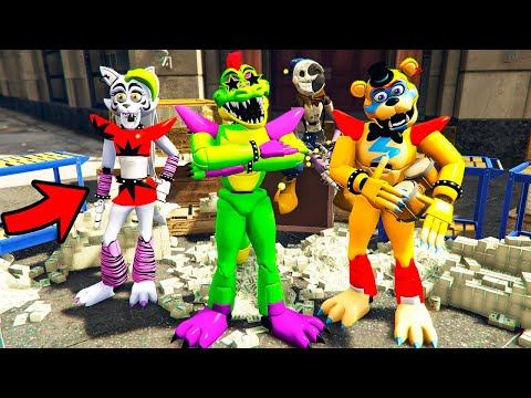 ГТА 5 АНИМАТРОНИКИ СОЛЦЕ И МОНТИ ОГРАБИЛИ БАНК НА 900.000.000.$ ФНАФ в GTA 5 МОДЫ! SECURITY BREACH смотреть онлайн