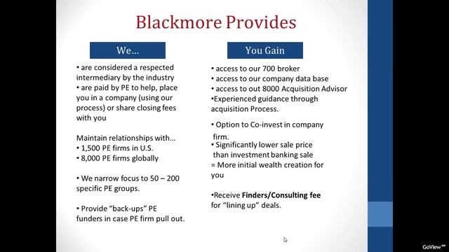 Blackmore Partners, Inc. - Winning The Private Equity Game смотреть онлайн