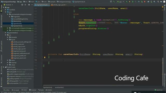 Kotlin Project Instagram App Tutorial 08 - Signup using Firebase Authentication & Firebase Database смотреть онлайн