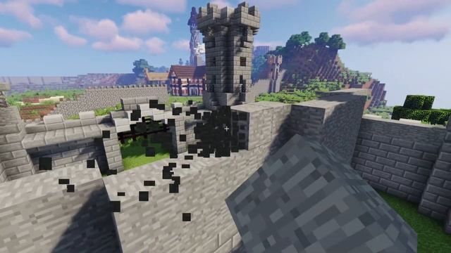 КАК ПОСТРОИТЬ ЗАМОК В МАЙНКРАФТ . СРЕДНЕВЕКОВЫЙ ЗАМОК В МАЙНКРАФТ ЛЕГКО смотреть онлайн