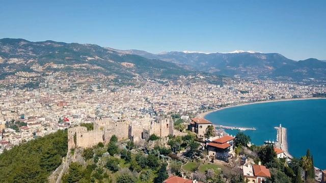 Alanya ( Turkey ) from drone - 4K смотреть онлайн