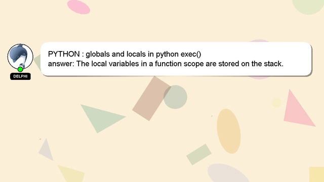 PYTHON : globals and locals in python exec() смотреть онлайн