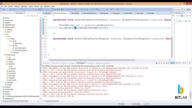 BITLAB JAVA EE 1 - Lesson 2 and 3 смотреть онлайн
