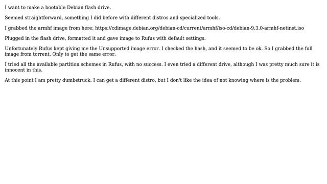 Creating bootable Debian with Rufus: Unsupported image error смотреть онлайн