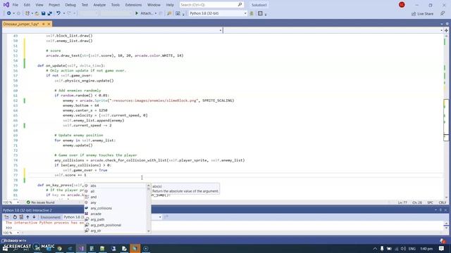 Python Arcade video 9 - keeping score and displaying text смотреть онлайн