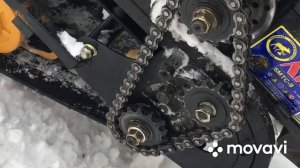 Снегоход Динго Т150, ремонт, натяжка цепи