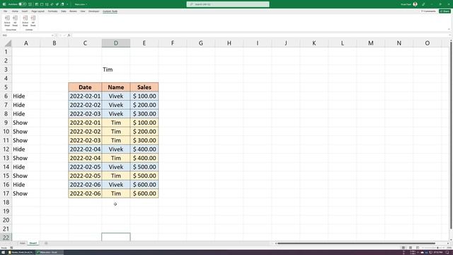 Excel Hide Unhide Rows Columns based on Cell Value смотреть онлайн
