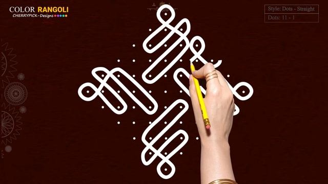 Sri Ramnavami special (11 - 1)Dot | Kambi Kolam |Easy Rangoli | Cherry pick Designs | Color Rangoli смотреть онлайн