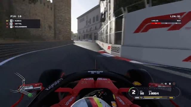F1 2019 - 100% Race at Baku City Circuit in Vettel's Ferrari смотреть онлайн