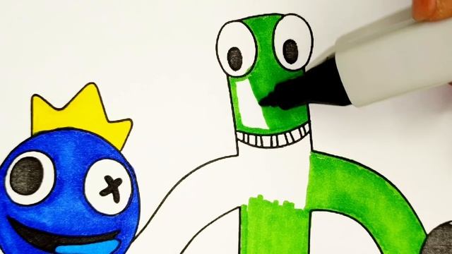 Rainbow Friends ROBLOX Coloring page смотреть онлайн