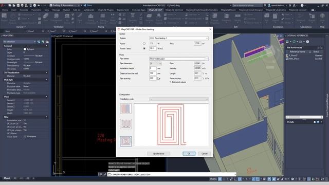 MagiCAD 2022 UR-2 for AutoCAD | New underfloor heating function смотреть онлайн