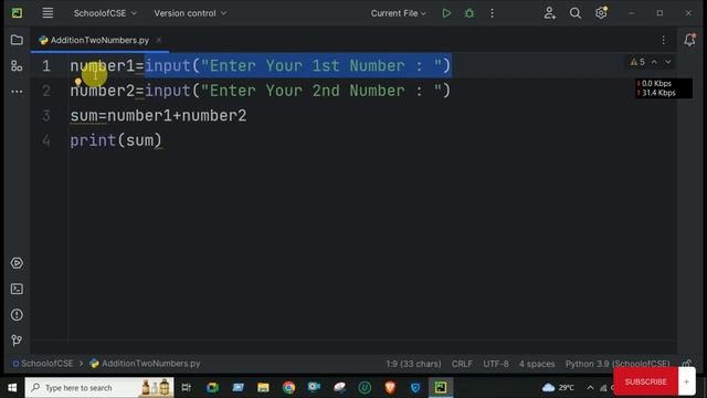Print Sum of TWO Numbers in Python || Problem Solving Using Python || 06 смотреть онлайн