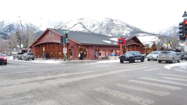 Canmore Alberta, Canada | Winter Walking Tour (4K)