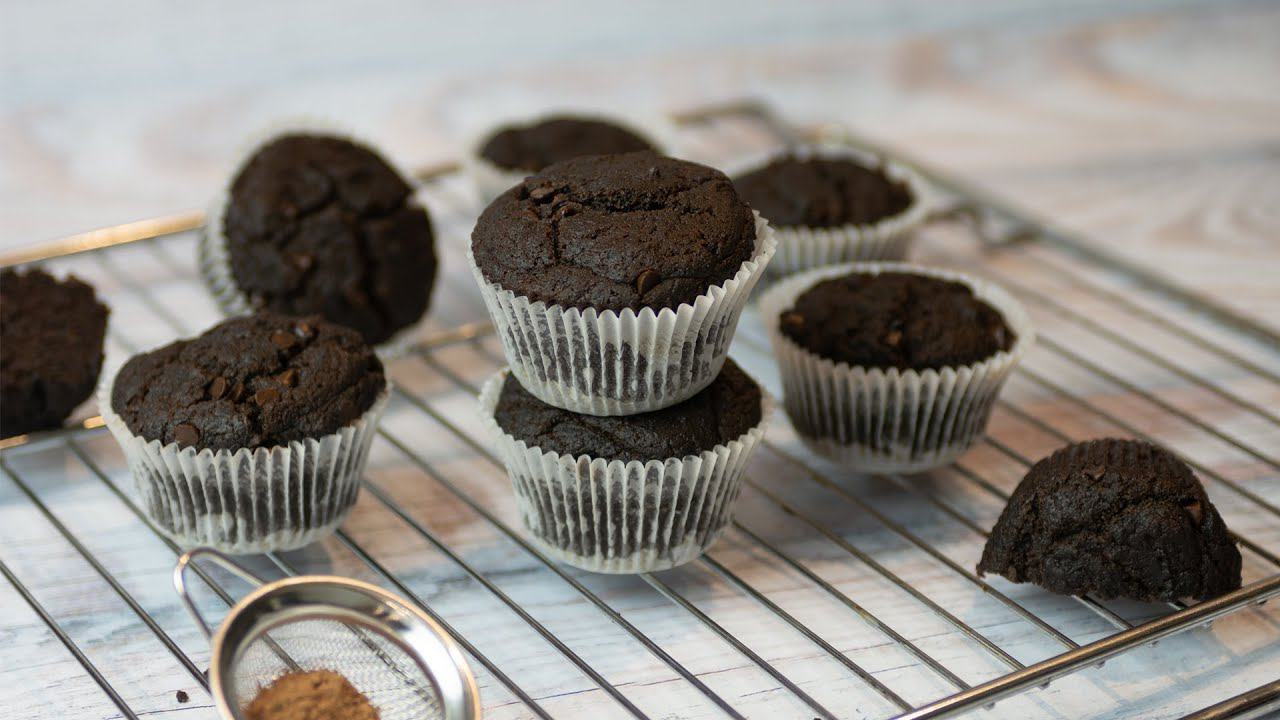 Шоколадные маффины без глютена, лактозы, яиц и сахара Vegan | Двойной шоколадный вкус | ВАММОЖНО