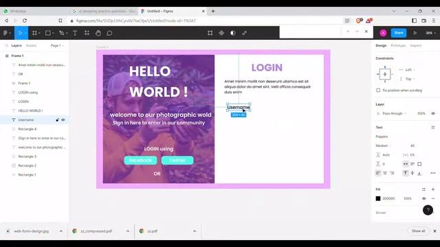LOGIN PAGE using figma смотреть онлайн