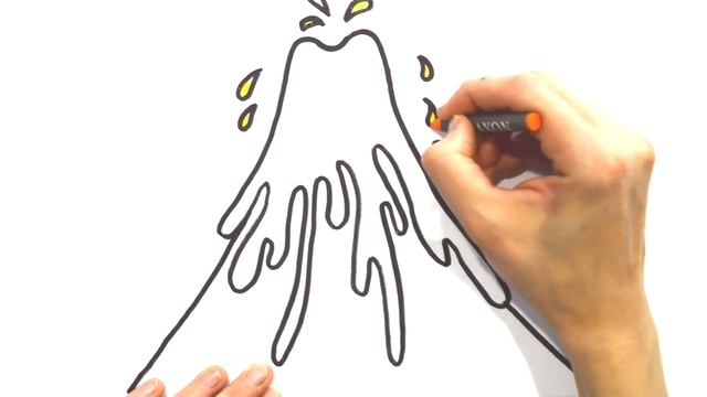 VOLCANO! How to draw a Volcano. смотреть онлайн