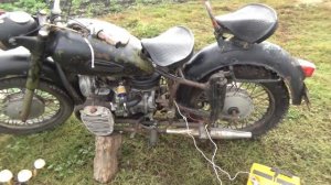 Обзор мотоцикла К 750 из СССР/запуск, покатушки.