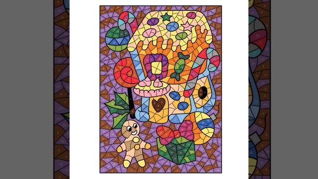 CHRISTMAS Stained Glass Color By Number Coloring Book смотреть онлайн