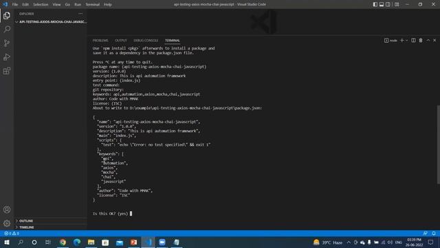Tutorial 2 | Initialize the project & install npm package | API Automation using Axios, Mocha, Chai смотреть онлайн
