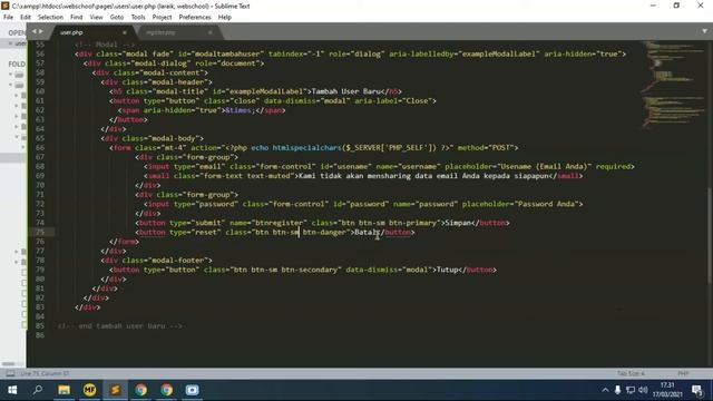 Membuat Halaman User Register di dalam PHP part 2 смотреть онлайн