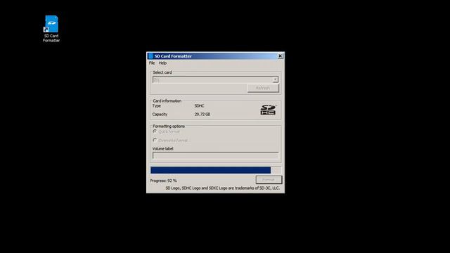 SDcard Formatter Format SD SDHC SDXC Auto ExFAT, FAT32