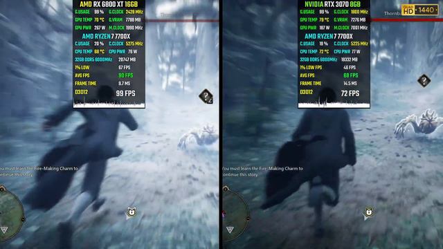 Hogwarts Legacy: RX 6800 XT vs RTX 3070 - 1440p & 2160p смотреть онлайн