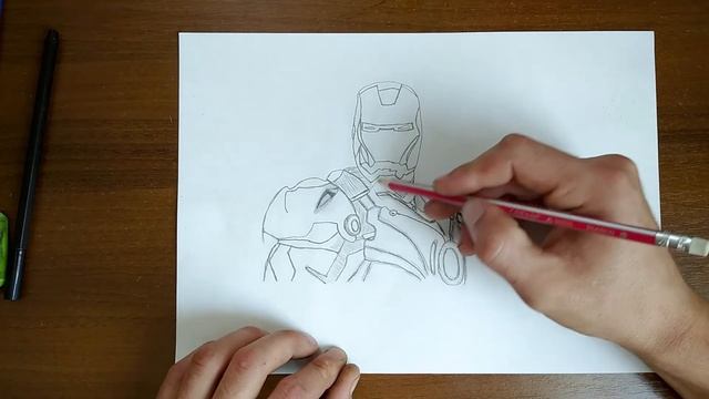Как нарисовать Железного Человека рисовать карандашом .... рисовать Железного Человека смотреть онлайн