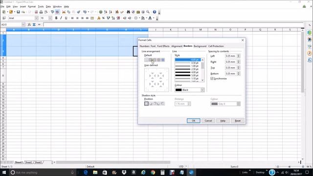Apache  Open Office : Basic Borders And Backgrounds