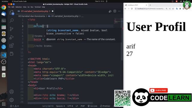 Belajar PHP#4 : Variabel dan Konstanta смотреть онлайн