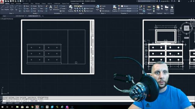 Introduction to AutoCAD 2020 - 2D Basics - #9 - the FURNITURE drawing! смотреть онлайн
