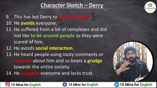 Derry Character Sketch: Step By Step Points | derry character sketch on the face of it | Class 12 смотреть онлайн