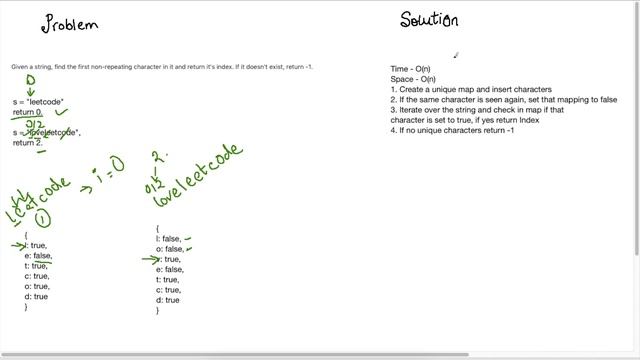 First Unique Character in a String - Leetcode 387 (Python) смотреть онлайн